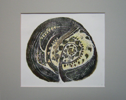 Tree of Life Handcoloured woodcut